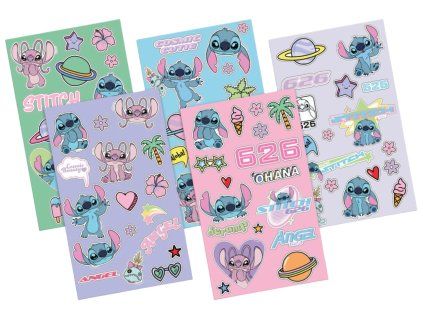 NÁLEPKY SET 5 LISTŮ|DISNEY  LILO & STITCH|OHANA