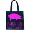 TAŠKA NA RAMENO|SHOPPING EKOLOGICKÁ  PINK FLOYD|ČERNÁ|RŮŽOVÉ PRASE