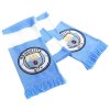 ŠÁLA PLETENÁ|MANCHESTER CITY FC  ZNAK|PRUHY|132 x 19 cm|ACRYL