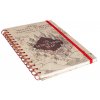 BLOK|ZÁPISNÍK A5|KROUŽKOVÁ VAZBA  WIRO|HARRY POTTER|MARAUDERS MAP