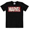 TRIČKO PÁNSKÉ|MARVEL  COMIC BLOCK LOGO|ČERNÉ