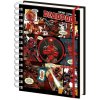 BLOK|ZÁPISNÍK A5|KROUŽKOVÁ VAZBA  WIRO|MARVEL|DEADPOOL|COMICS COLAGE
