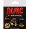 PLACKY|ODZNAKY|SET 5 KUSŮ  AC/DC|ALBUMS (2,5 cm|3,8 cm)