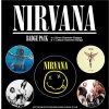 PLACKY|ODZNAKY|SET 5 KUSŮ  NIRVANA|ICONIC (2,5 cm|3,8 cm)