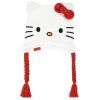 ČEPICE ZIMNÍ DĚTSKÁ|S COPÁNKY  HELLO KITTY|KITTY WITH RED BOW