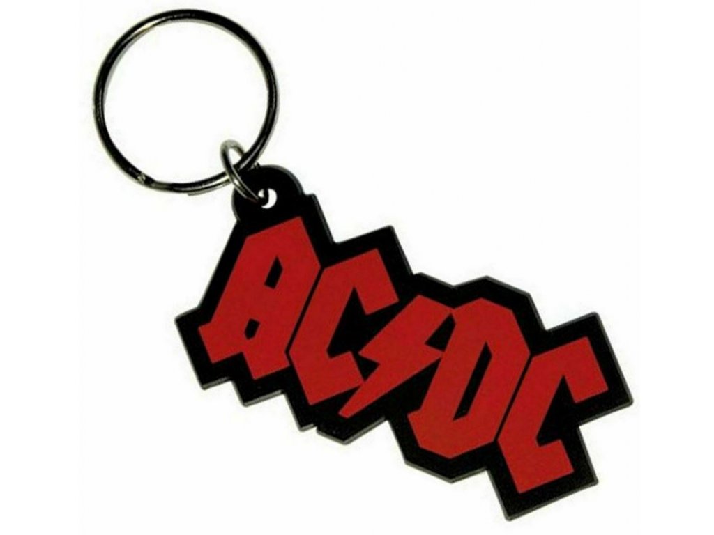 PŘÍVĚSEK NA KLÍČE|PRYŽOVÝ  AC/DC|LOGO