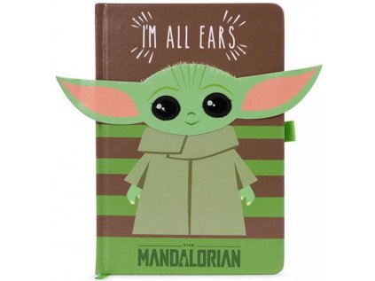 BLOK|ZÁPISNÍK A5|PREMIUM  THE MANDALORIAN|I'M ALL EARS GREEN