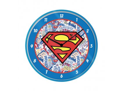 HODINY NÁSTĚNNÉ|DC COMICS|SUPERMAN  LOGO|PRŮMĚR 25 cm