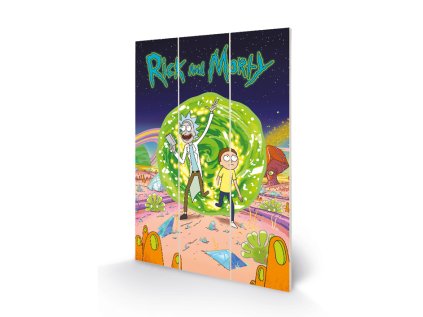 OBRAZ|MALBA NA DŘEVĚ 20 x 29,5 cm  RICK AND MORTY|PORTAL