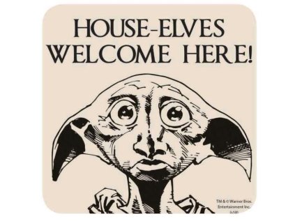 TÁCKY POD SKLENICE|BALENÍ 6 KUSŮ  HARRY POTTER|DOBBY|10 x 10 cm