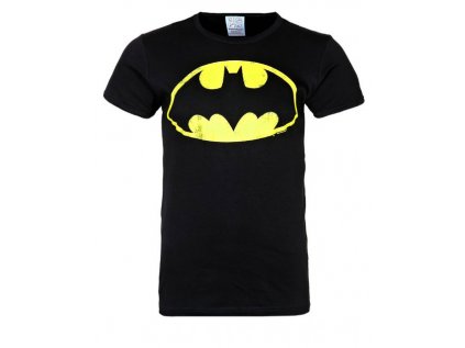 TRIČKO PÁNSKÉ/BATMAN  LOGO/ČERNÉ/SLIMFIT