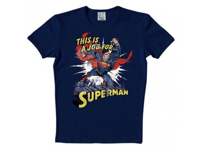 TRIČKO PÁNSKÉ/SUPERMAN  THIS IS A JOB/NAVY/SLIM FIT