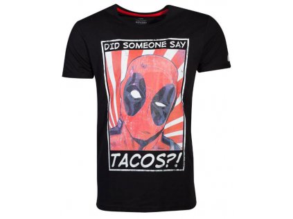 TRIČKO PÁNSKÉ/MARVEL/DEADPOOL  TACOS?/ČERNÉ