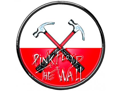 ODZNÁČEK SE ŠPENDLÍKEM|PINK FLOYD  LOGO|THE WALL|KLADIVA|KULATÝ