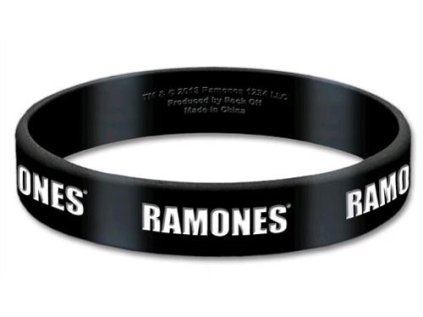 NÁRAMEK SILIKONOVÝ|RAMONES  LOGO|ČERNÝ|ŠÍŘKA 1,5 cm