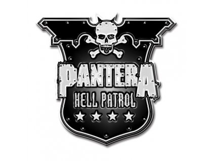 ODZNÁČEK SE ŠPENDLÍKEM|PANTERA  HELL PATROL AHIELD|KOVOVÝ