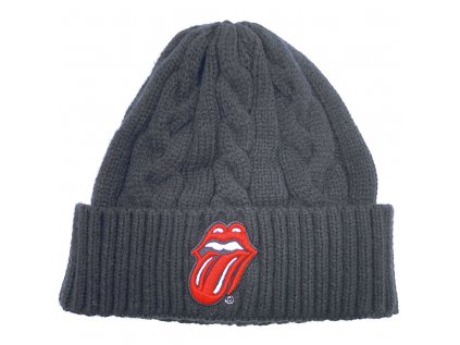 ČEPICE ÚPLETOVÁ ZIMNÍ  ROLLING STONES|CLASSIC TONGUE|ŠEDÁ