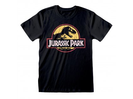 TRIČKO PÁNSKÉ|JURASSIC PARK  ORIGINAL LOGO|ČERNÉ