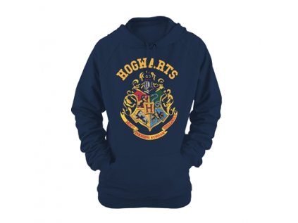 MIKINA PÁNSKÁ-UNISEX|HARRY POTTER  HOGWARTS|MODRÁ|VELIKOST (S)