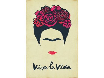 PLAKÁT 61 x 91,5 cm|FRIDA KAHLO  VIVA LA VIDA|FLORES