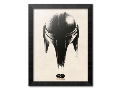 PLAKÁT V RÁMU 30 x 40 cm  THE MANDALORIAN|HELMET