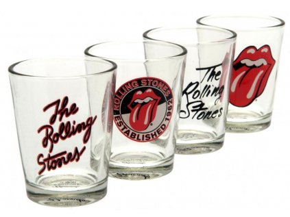 SKLENICE|ŠTAMPRLE|ROLLING STONES  60 ml|SET 4 KUSŮ|GIFT BOX