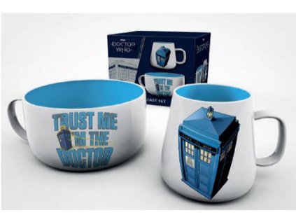 KERAMICKÝ SET|DOCTOR WHO  TARDIS|HRNEK 385 ml|MISKA 858 ml