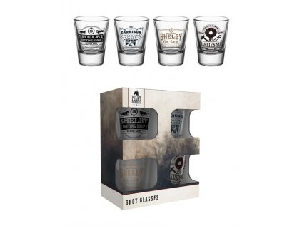 SKLENICE|ŠTAMPRLE|PEAKY BLINDERS  60 ml|ŠTAMPRLE|SET 4 KUSŮ|GIFT BOX