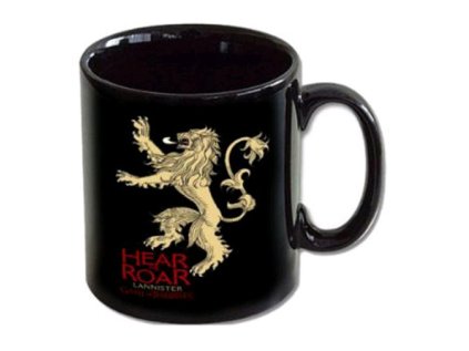 HRNEK KERAMICKÝ|GAME OF THRONES  320 ml|HEAR ME ROAD LENNISTER|ČERNÝ