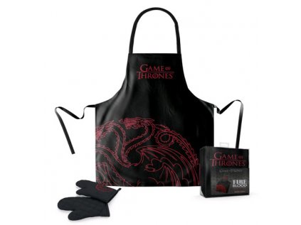 KUCHYŇSKÝ SET|GAME OF THRONES  ZÁSTĚRA|CHŇAPKA|TARGARYEN|PLAST BOX