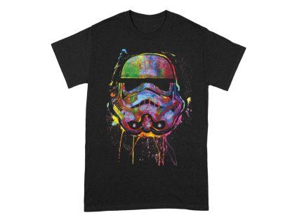 TRIČKO PÁNSKÉ|STAR WARS  PAINT SPLATS HELMET|ČERNÉ