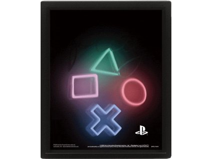 OBRÁZEK 3D|26 x 20 cm|PLAYSTATION  PLAY AND BUTTONS
