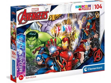 PUZZLE 104 KUSŮ|MARVEL|AVENGERS  GLITTER|33,5 23,5 cm