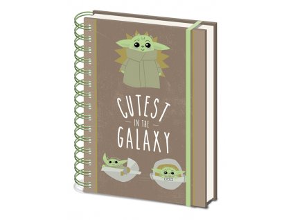 BLOK|ZÁPISNÍK A5|KROUŽKOVÁ VAZBA  THE MANDALORIAN|CUTEST IN GALAXY