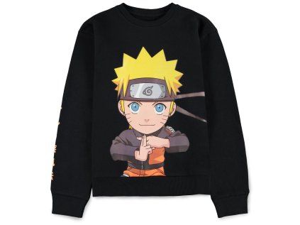 SVETR DĚTSKÝ|NARUTO SHIPPUDEN  UZUMAKI|ČERNÝ|VELIKOST 170-176 cm