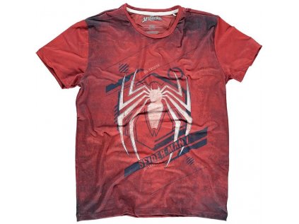 TRIČKO PÁNSKÉ|MARVEL|SPIDERMAN  ACID WASH|ČERVENÉ