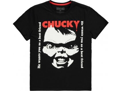 TRIČKO PÁNSKÉ|CHUCKY  BEST FRIEND|ČERNÉ