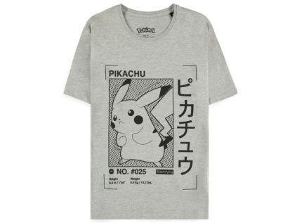 TRIČKO PÁNSKÉ|POKÉMON  PIKA JAPANESE|ŠEDÉ|VELIKOST (2XL)