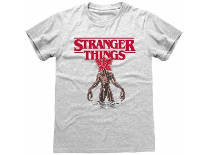 TRIČKO PÁNSKÉ|STRANGER THINGS  LOGO DEMOGORGON|ŠEDÉ