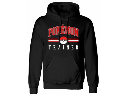 MIKINA PÁNSKÁ S KAPUCÍ|POKÉMON  TRAINER SINCE 96|ČERNÁ (S)