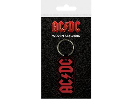 PŘÍVĚSEK NA KLÍČE|TEXTILIE  AC/DC|LOGO