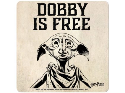 TÁCEK POD SKLENICE|JEDNOTLIVĚ  HARRY POTTER|DOBBY IS FREE