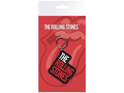 PŘÍVĚSEK NA KLÍČE|PRYŽOVÝ  ROLLING STONES|LOGO|8 x 15 cm