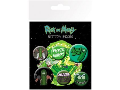 PLACKY|ODZNAKY|SET 6 KUSŮ  RICK AND MORTY|PRŮMĚR 25 mm|32 mm