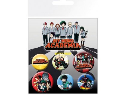 PLACKY|ODZNAKY|SET 6 KUSŮ  MY HERO ACADEMIA|PRŮMĚR 25 mm|32mm