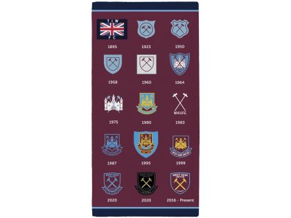 RUČNÍK OSUŠKA|WEST HAM UNITED FC  70 x 140 cm|HC|VÍNOVÁ|BAVLNA