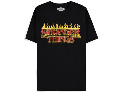 TRIČKO PÁNSKÉ|STRANGER THINGS  FIRE LOGO|ČERNÉ