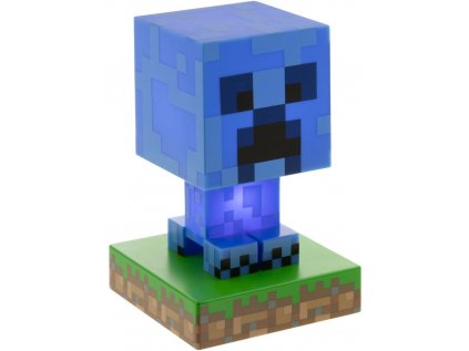 FIGURKA SVÍTÍCÍ|MINECRAFT  CREEPER ICON|VÝŠKA 10 cm|MODRÝ