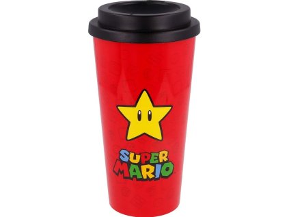 HRNEK CESTOVNÍ S VÍČKEM|SUPER MARIO  520 ml|SUPER STAR