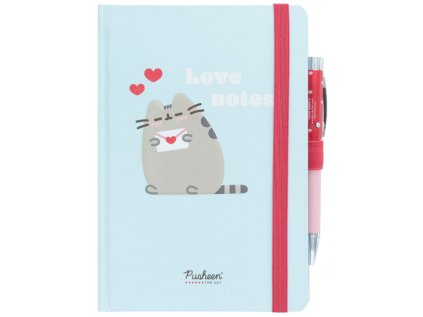 BLOK|ZÁPISNÍK A5|PUSHEEN  LOVE NOTES|S PROMÍTACÍ PROPISKOU